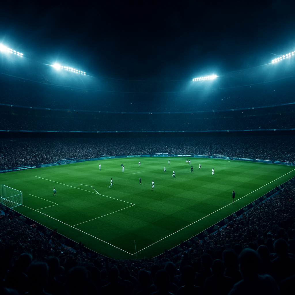 Football stadium at night